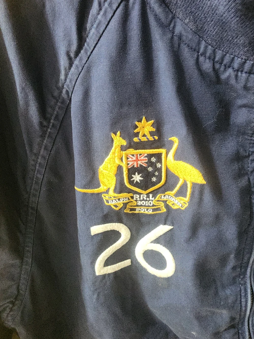 Ralph Lauren Navy and Yellow Athletic Polo Zip Jacket - Picture 2 of 5
